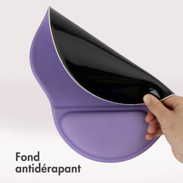 imoshion Tapis de souris ergonomique - Tapis de souris avec repose-poignet - 30 x 25 cm - Lilas