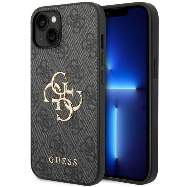 Guess Coque 4G Metal Logo Backcover iPhone 15 - Gris