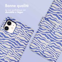 imoshion Étui de télephone portefeuille Design Apple iPhone 11 - White Blue Stripes