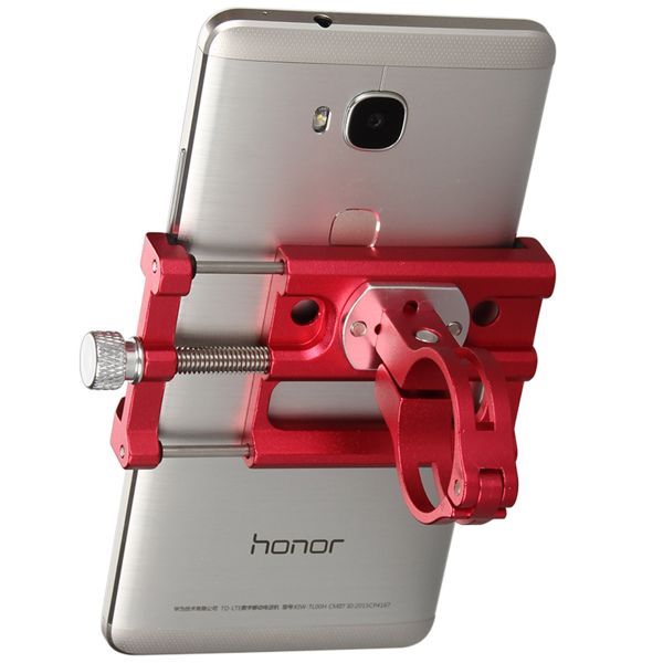 GUB G86 Support de téléphone pour vélo - Réglable - Universel - Aluminium - Rouge