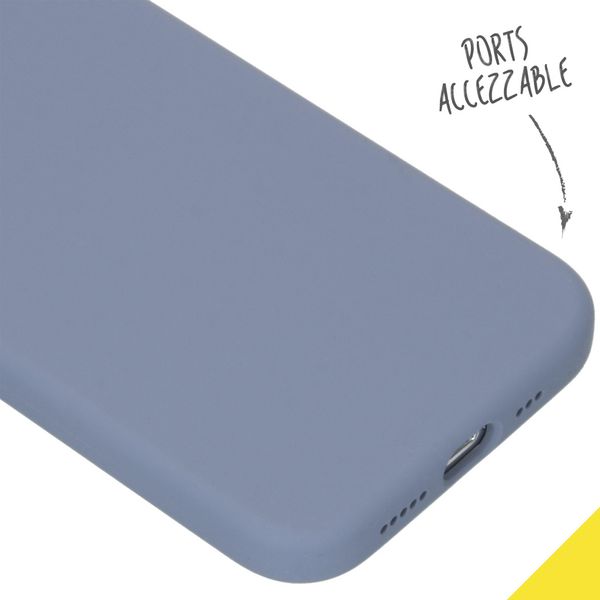 Accezz Coque Liquid Silicone iPhone 12 (Pro) - Lavender Gray