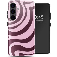 Selencia Coque arrière Vivid Samsung Galaxy S24 - Wavy Swirl Pink Plum