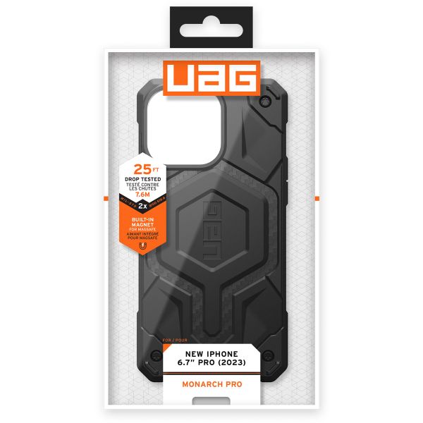 UAG Coque arrière Monarch Pro Apple iPhone 15 Pro Max - Carbon Fiber