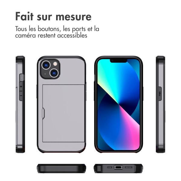imoshion Coque arrière avec porte-cartes Apple iPhone 13 - Gris