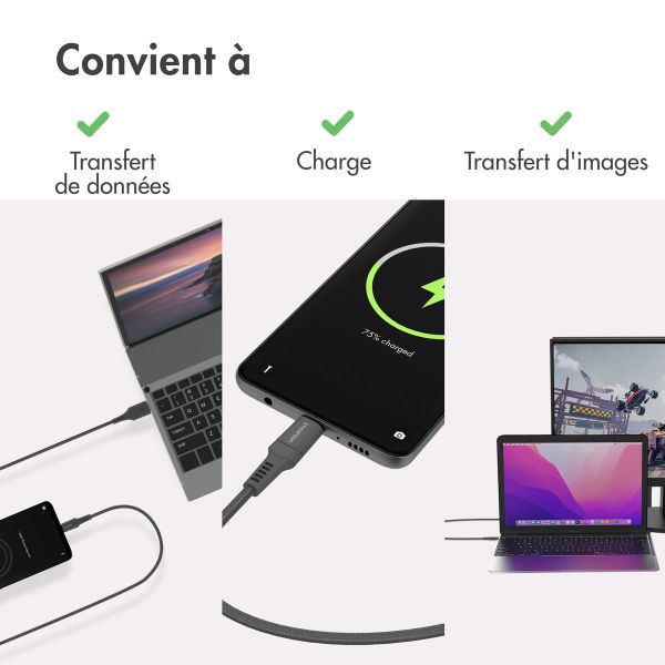 imoshion Câble USB-C vers USB-C - 100 Watt - 2 mètres - Noir