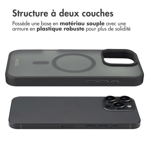 Accezz Coque Givrée Robuste avec MagSafe Apple iPhone 16 Pro Max - Noir