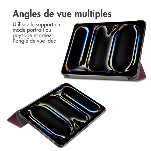 imoshion Coque tablette Trifold Apple iPad Pro 11 (2025) M5 / (2024) M4 - Bordeaux