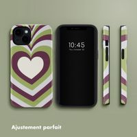 Selencia Coque arrière Vivid avec MagSafe Apple iPhone 14 - Double Hearts Plum Fern