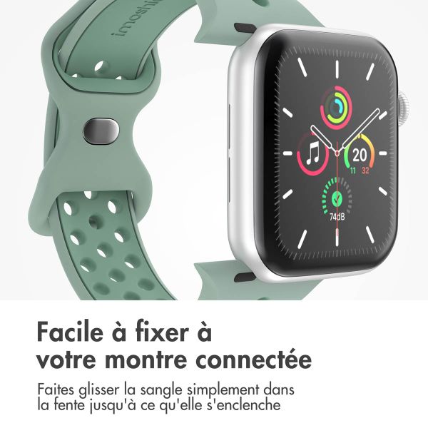 imoshion Bracelet sport⁺ Apple Watch Series 1 á 9 / SE (38/40/41 mm) | Series 10 / 11 (42 mm) - Taille S/M - Sage