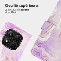 imoshion Étui de télephone portefeuille Design Xiaomi Redmi Note 14 Pro Plus (5G) - Purple Marble