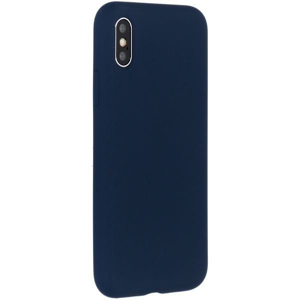 Accezz Coque Liquid Silicone Apple iPhone X / Xs - Bleu foncé
