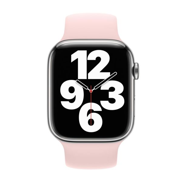 Apple Bracelet Boucle unique en Silicone Apple Watch | 44/45/46/49 mm - Taille 5 - Chalk Pink