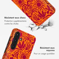 Selencia Coque arrière Vivid Tough Samsung Galaxy S25 - Tropical Vibes Apricot