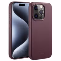 Accezz Coque arrière en cuir avec MagSafe Apple iPhone 15 Pro - Heath Purple