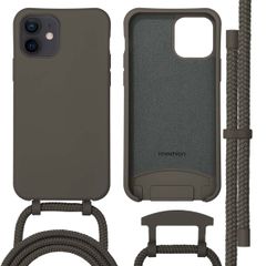 imoshion Coque arrière Color avec cordon amovible et MagSafe Apple iPhone 12 (Pro) - Black Coffee
