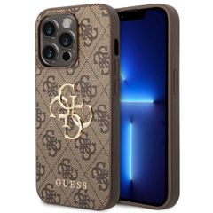 Guess Coque 4G Metal Logo Backcover Apple iPhone 15 Pro - Marron