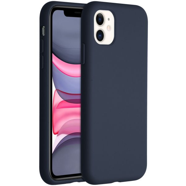 Accezz Coque Liquid Silicone iPhone 11 - Bleu