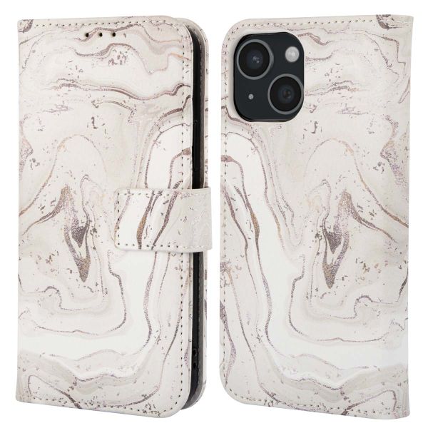 imoshion Étui de téléphone portefeuille Design iPhone 15 - Sandy Marble