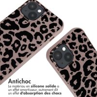 imoshion Coque design en silicone avec cordon Apple iPhone 15 - Animal Pink