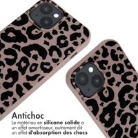 imoshion Coque design en silicone avec cordon iPhone 15 - Animal Pink