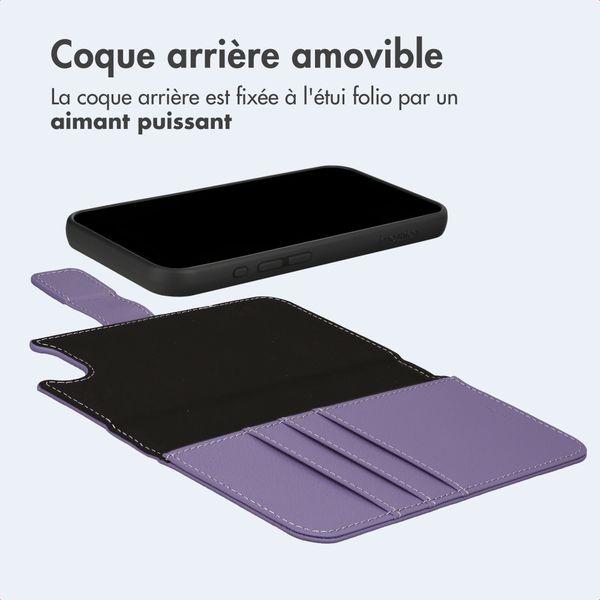 imoshion Étui portefeuille luxe 2-en-1 amovible Apple iPhone 17e / 16e - Violet