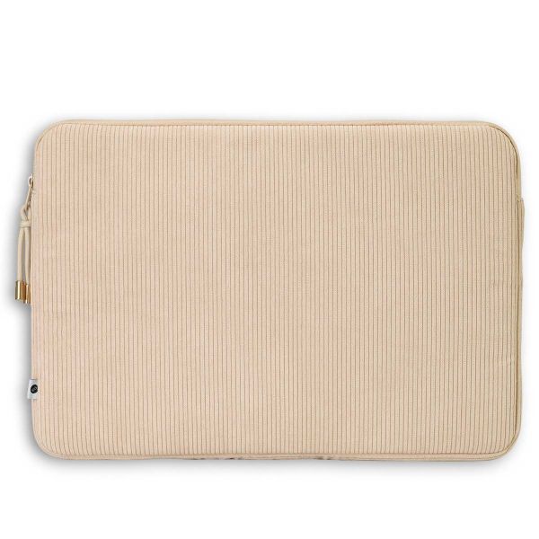 Selencia Pochette ordinateur Corduroy 15-16 pouces - Beige