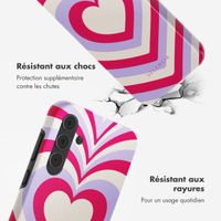 Selencia Coque arrière Vivid Samsung Galaxy A55 - Double Hearts Rubine Red Lilac
