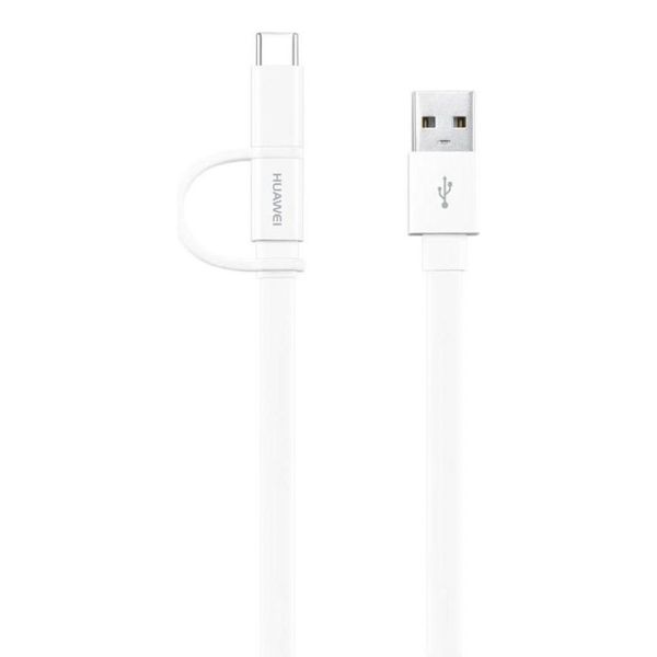 Huawei Câble USB vers Micro-USB & USB-C original - 1,5 mètres - Blanc