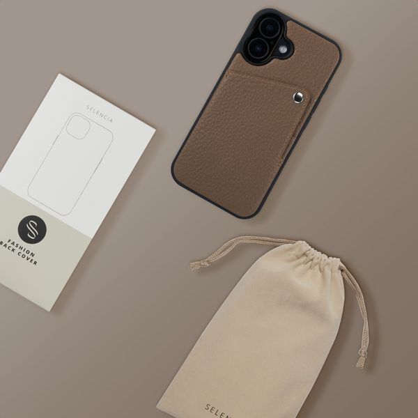 Selencia Coque Riva avec porte-cartes Apple iPhone 17 - Mocha Brown