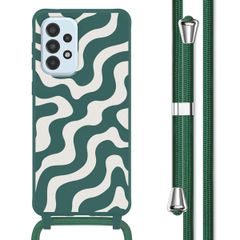 imoshion Coque design en silicone avec cordon Samsung Galaxy A33 - Petrol Green Groovy