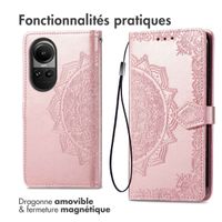 imoshion Etui de téléphone portefeuille Mandala Oppo Reno 10 / 10 Pro - Rose Doréee