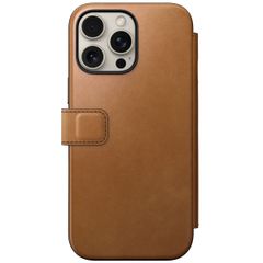 Nomad Étui de téléphone portefeuille Modern Leather Folio iPhone 16 Pro Max - English Tan