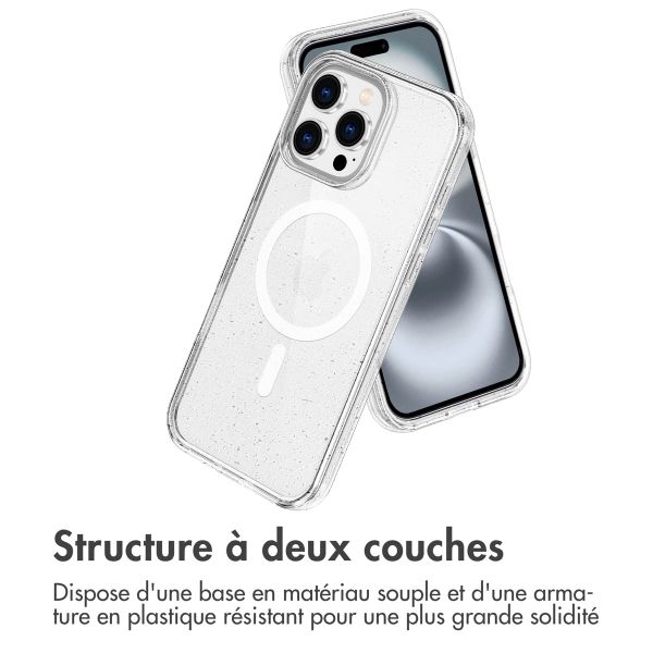 imoshion Coque Pailletée avec MagSafe Apple iPhone 16 Pro Max - Paillettes Transparent