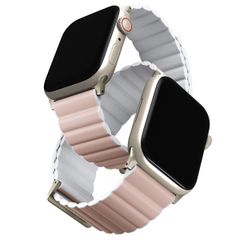 Uniq Bracelet double face Revix Premium Edition Apple Apple Watch Series 1 á 9 / SE (38/40/41 mm) | Series 10 (42 mm) - Blanc/Rose Blush