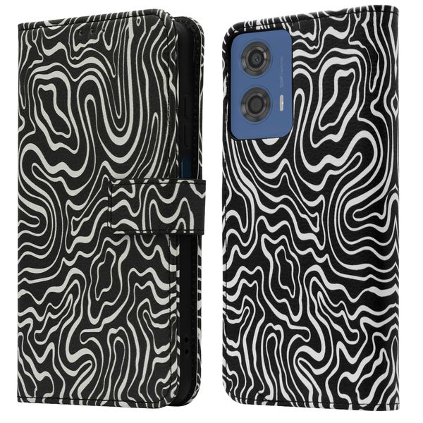 imoshion Étui de télephone portefeuille Design Motorola Moto G04 / G24 - Black And White