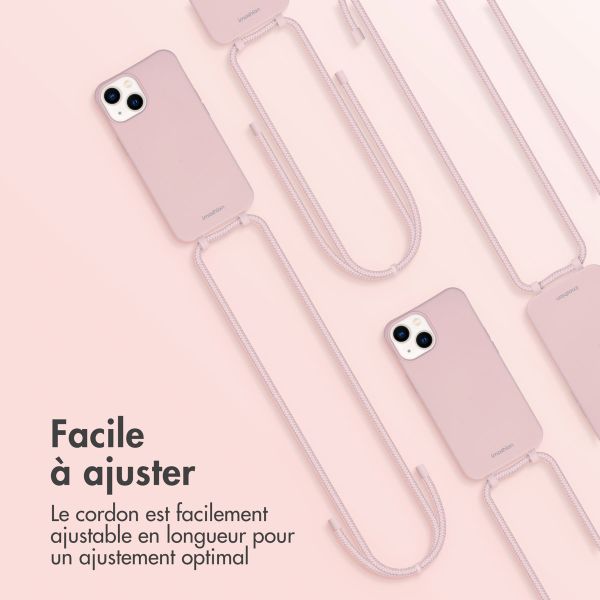 imoshion Coque de couleur avec cordon amovible iPhone 14 - Rose