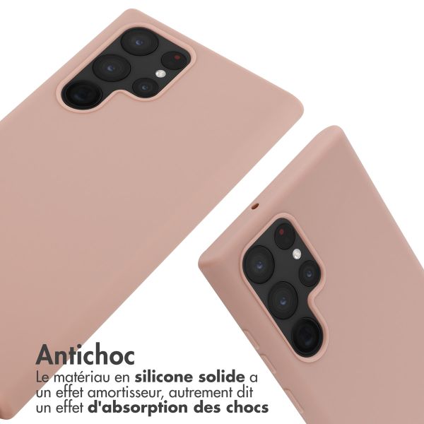 imoshion Coque en silicone avec cordon Samsung Galaxy S22 Ultra - Sand Pink