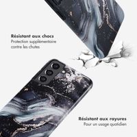 Selencia Coque arrière Vivid Tough Samsung Galaxy S21 FE - Chic Marble Black