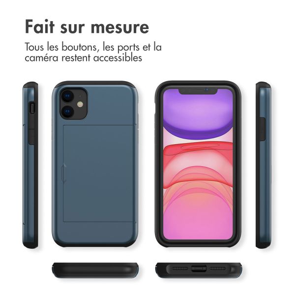 imoshion Coque arrière avec porte-cartes Apple iPhone 11 - Bleu foncé