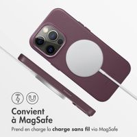 Accezz Coque arrière en cuir avec MagSafe Apple iPhone 14 Pro - Heath Purple