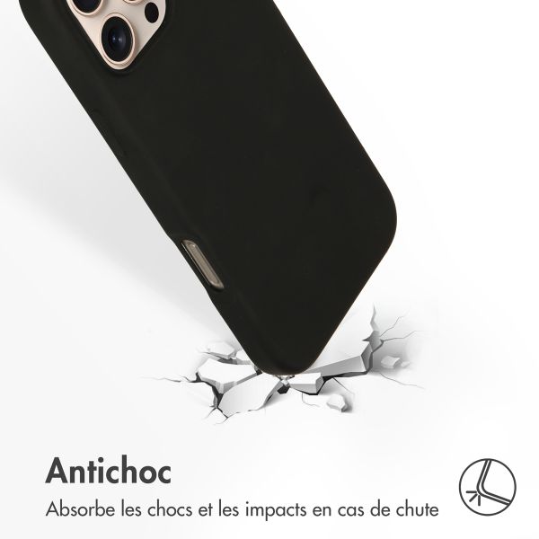 Accezz Coque Liquid Silicone avec MagSafe Apple iPhone 16 Pro Max - Noir