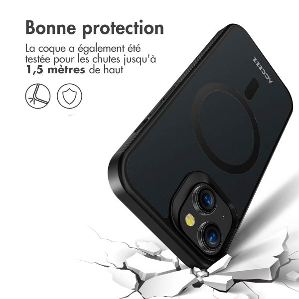 Accezz Coque Givrée Robuste avec MagSafe Apple iPhone 13 - Noir