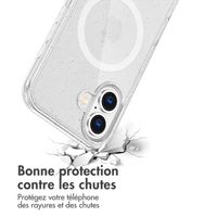 imoshion Coque Pailletée avec MagSafe Apple iPhone 16 - Paillettes Transparent