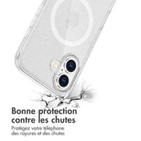 imoshion Coque Sparkle avec MagSafe iPhone 16 - Paillettes Transparent