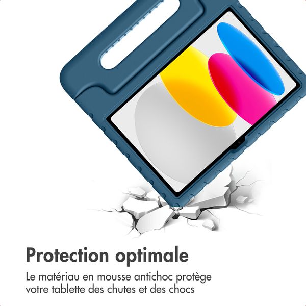 imoshion Coque kidsproof avec poignée Apple iPad 11 (2025) 11 pouces A16 / iPad 10 (2022) 10.9 pouces - Bleu foncé