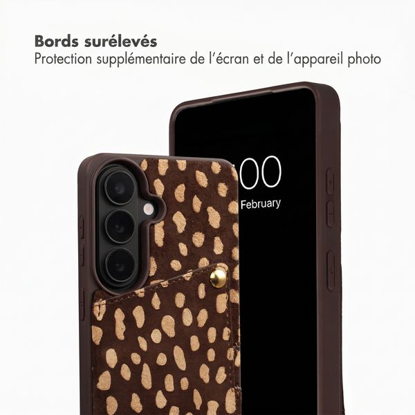 Selencia Nova coque arrière en cuir véritable avec porte-cartes Samsung Galaxy S26 - Fawn Chic