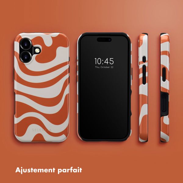 Selencia Coque arrière Vivid Tough avec MagSafe iPhone 16 - Dream Swirl Orange