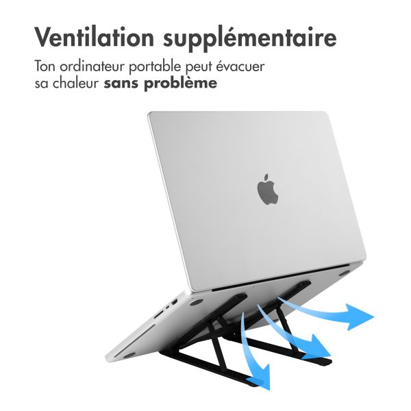 Accezz Support pour ordinateur portable - Support pour laptop - Réglable et pliable - Noir