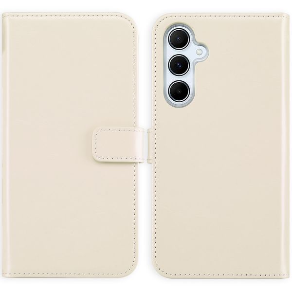 Selencia Étui de téléphone portefeuille en cuir véritable Samsung Galaxy A55 - Greige