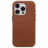 Accezz Coque MagSafe en cuir vintage Apple iPhone 15 Pro - Tabacco Cognac
